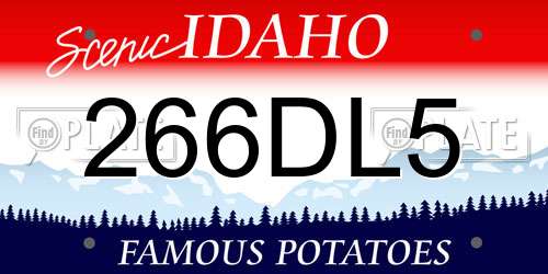 266DL5 Idaho License Plate