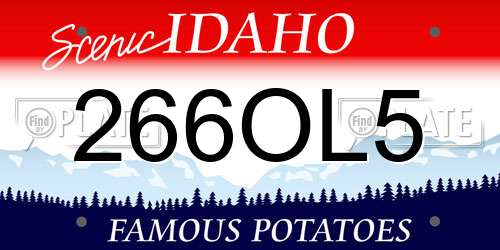 266OL5 Idaho License Plate