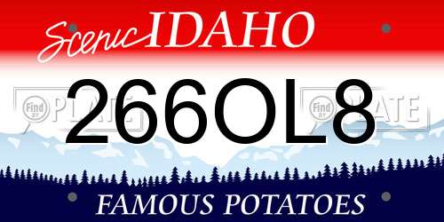 266OL8 Idaho License Plate
