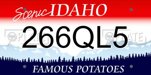266QL5 Idaho License Plate