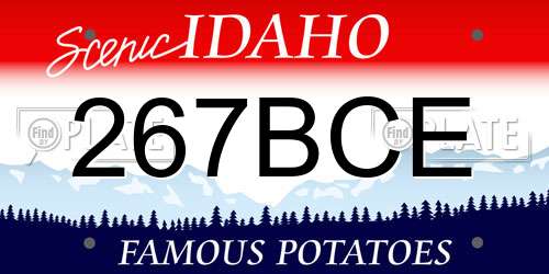 267BCE Idaho License Plate