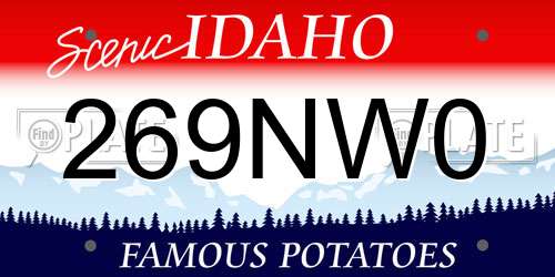 269NW0 Idaho License Plate