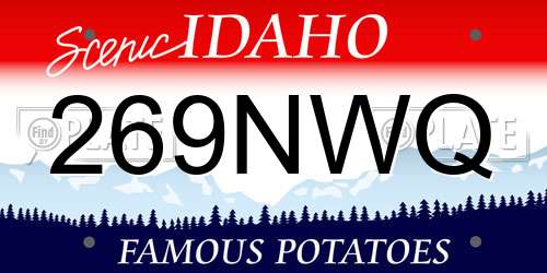 269NWQ Idaho License Plate