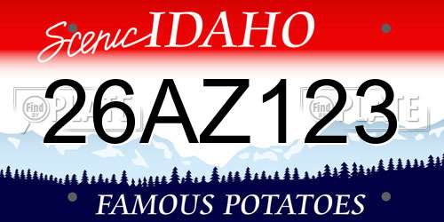 26AZ123 Idaho License Plate
