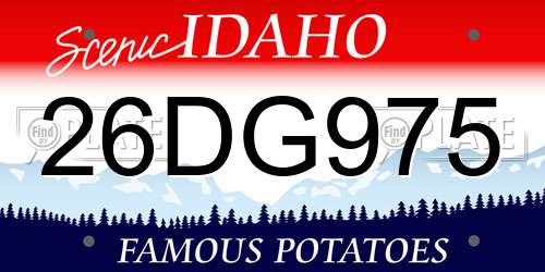 26DG975 Idaho License Plate