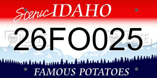 26FO025 Idaho License Plate
