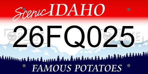 26FQ025 Idaho License Plate