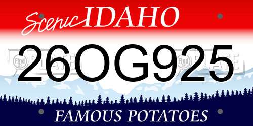 26OG925 Idaho License Plate