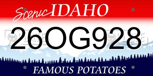 26OG928 Idaho License Plate