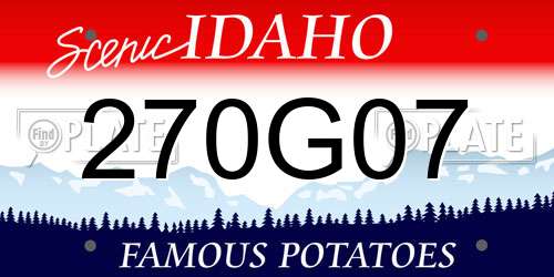 270G07 Idaho License Plate
