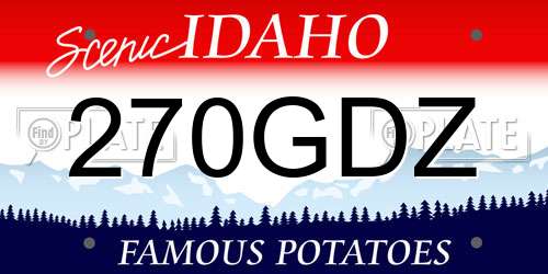 270GDZ Idaho License Plate