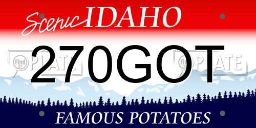 270GOT Idaho License Plate