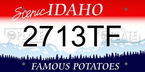 2713TF Idaho License Plate
