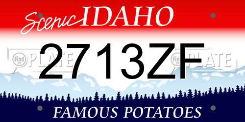 2713ZF Idaho License Plate
