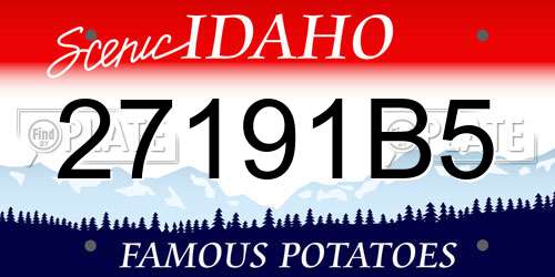 27191B5 Idaho License Plate