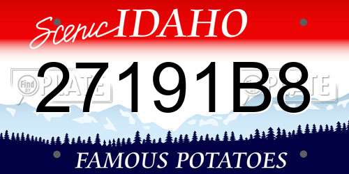 27191B8 Idaho License Plate