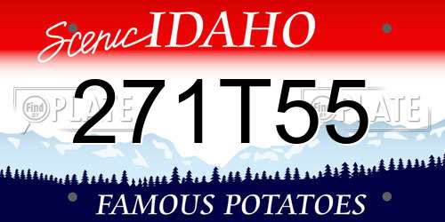 271T55 Idaho License Plate