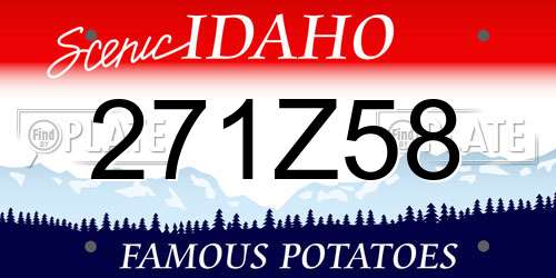 271Z58 Idaho License Plate