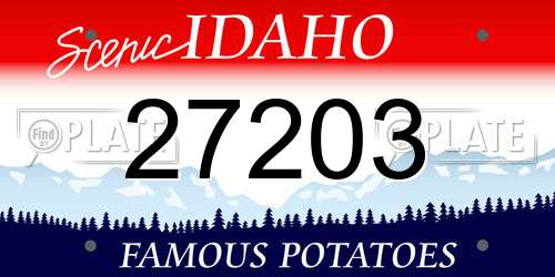 27203 Idaho License Plate