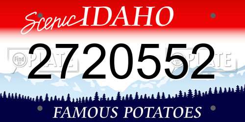 2720552 Idaho License Plate