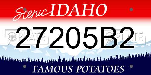 27205B2 Idaho License Plate