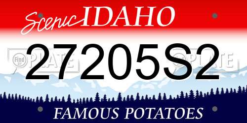 27205S2 Idaho License Plate