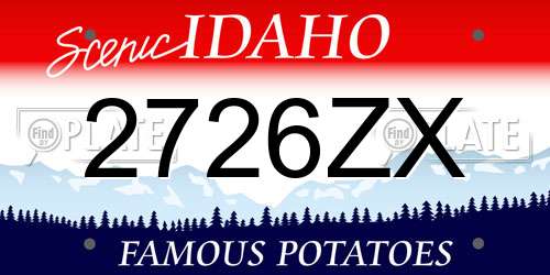 2726ZX Idaho License Plate