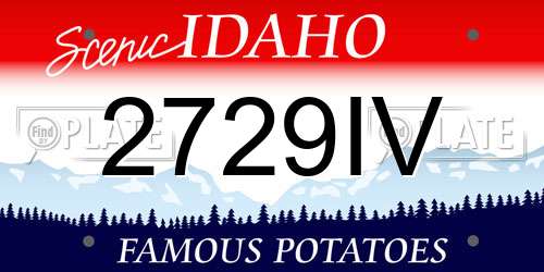 2729IV Idaho License Plate