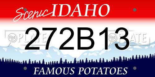 272B13 Idaho License Plate