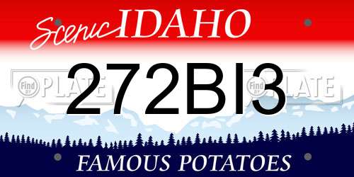 272BI3 Idaho License Plate