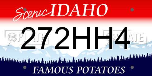 272HH4 Idaho License Plate
