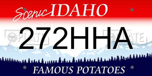 272HHA Idaho License Plate