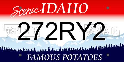 272RY2 Idaho License Plate