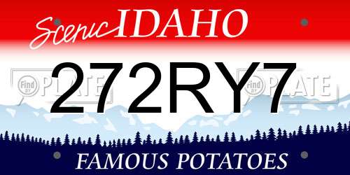 272RY7 Idaho License Plate