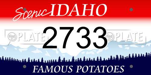 2733 Idaho License Plate