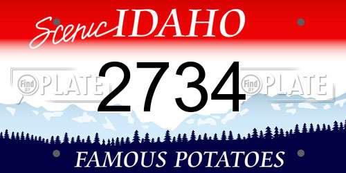 2734 Idaho License Plate