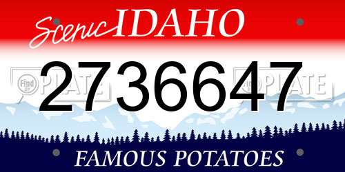 2736647 Idaho License Plate