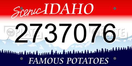 2737076 Idaho License Plate