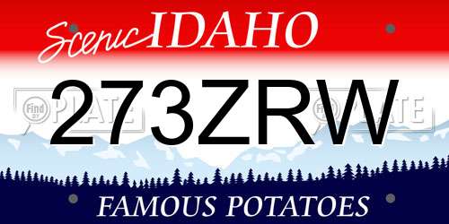 273ZRW Idaho License Plate