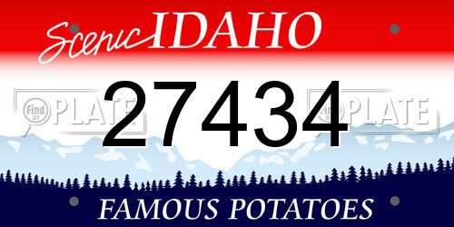 27434 Idaho License Plate