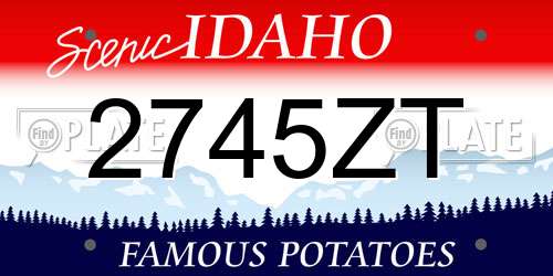 2745ZT Idaho License Plate