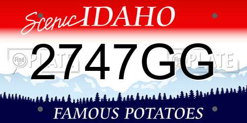 2747GG Idaho License Plate