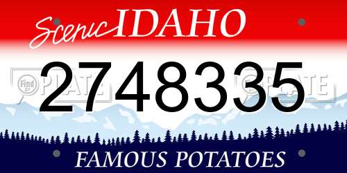 2748335 Idaho License Plate