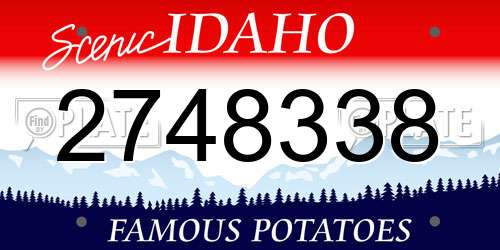 2748338 Idaho License Plate