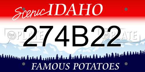 274B22 Idaho License Plate