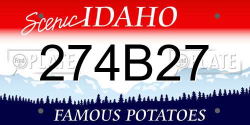 274B27 Idaho License Plate