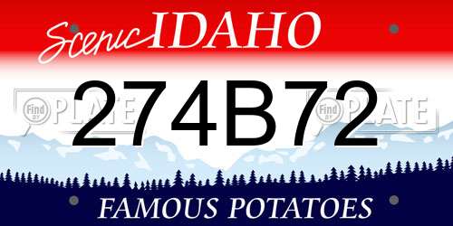 274B72 Idaho License Plate