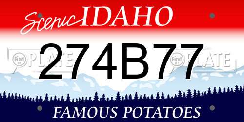 274B77 Idaho License Plate