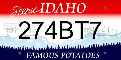 274BT7 Idaho License Plate
