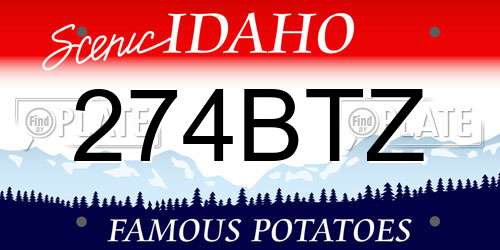 274BTZ Idaho License Plate